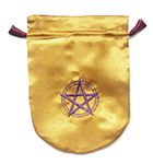 Pouch, Satin 6 x 8 Pentagram - Gold w/Purple satin lining