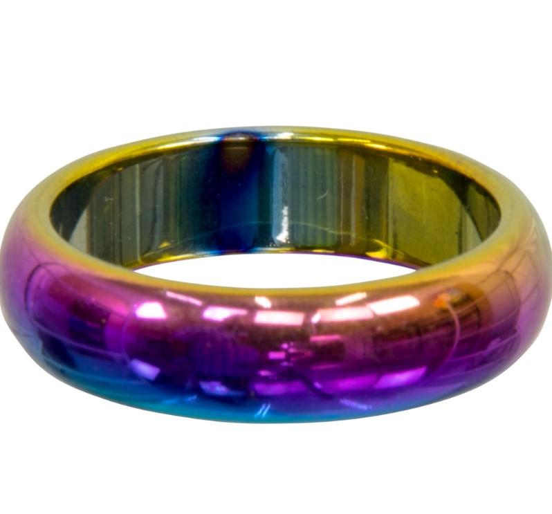 Ring, Titanium Rainbow Hematite