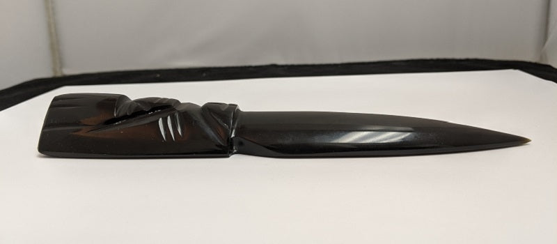 Ceremonial Knife, Black Obsidian/Gold Sheen