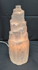 Selenite Tower Lamp 10-11 in. Tall