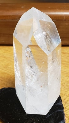 Quartz/Clear - Polished Point Dow - or - Transmuter Crystal with Imprint.